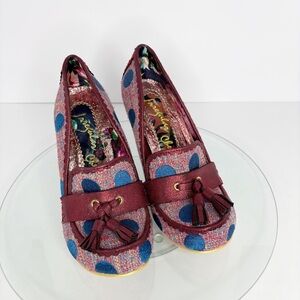 Irregular Choice Polka Dot Tassel Pumps Heels Size 40 US 9 Retro Cat Sole